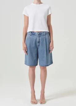 Hot - Adine Shrunken Tee - White Crop Tops