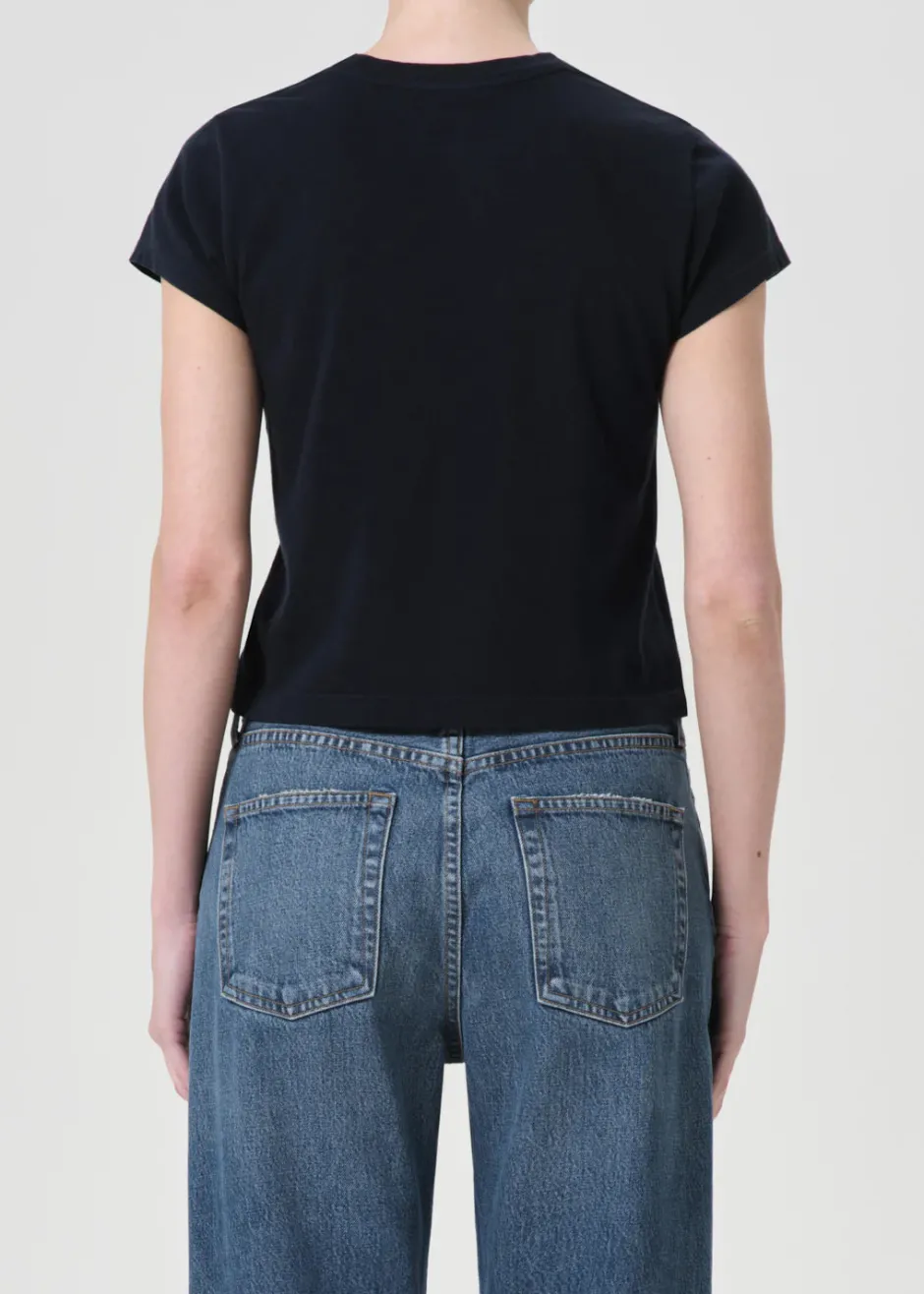 New - Adine Shrunken Tee - Storm Crop Tops