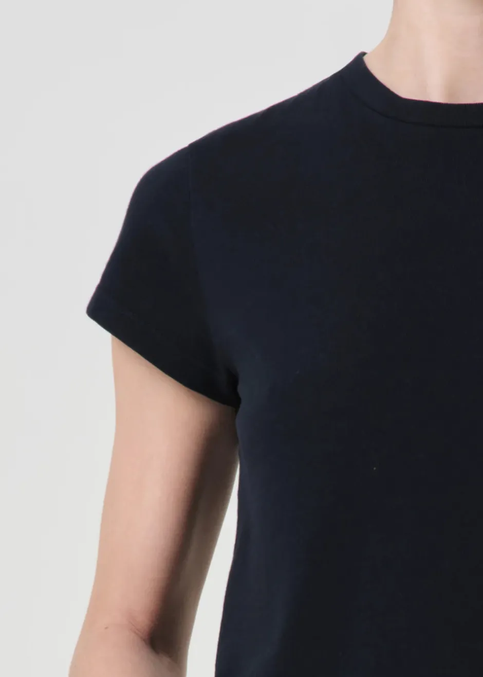 New - Adine Shrunken Tee - Storm Crop Tops