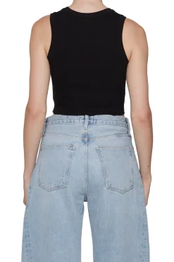 Discount - Cropped Poppy Tank - Black Crop Tops
