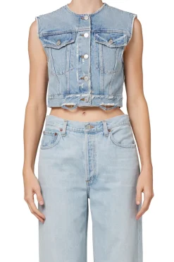 Discount - Leo Vest - Fray Denim | All Denim