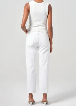 Outlet - 90'S Pinch Waist Crop Jean - Marshmallow High-Rise | Denim