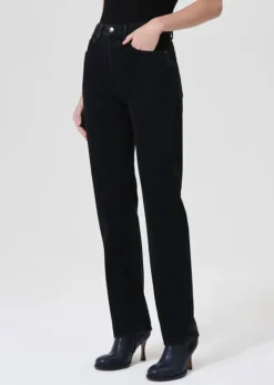 Online - 90's Pinch Waist High Rise Straight Long - Crushed High-Rise | Denim