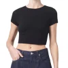 New - Savannah Tee - Black Crop Tops
