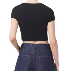 New - Savannah Tee - Black Crop Tops