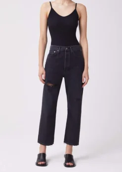 New - Spaghetti Strap V Neck Bodysuit - Black Bodysuits