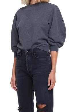 Online - Thora 3/4 Sleeve Sweatshirt - Graphite Heather Sweaters & Knits