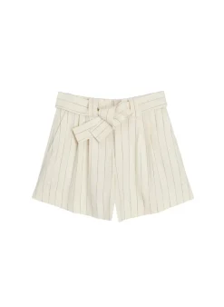 Hot - Dempsey Pinstripe Short - Cream/Black Stripe Shorts