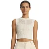 Discount - Sawyer Crochet Top - Bone/Cream Crop Tops