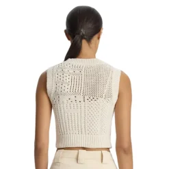 Discount - Sawyer Crochet Top - Bone/Cream Crop Tops