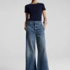 Clearance - Paloma Cotton Rib Baby Tee - Maritime Navy Crop Tops