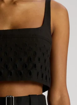 Fashion - Sky Top - Black Crop Tops