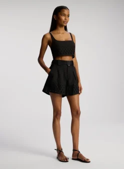 Fashion - Sky Top - Black Crop Tops