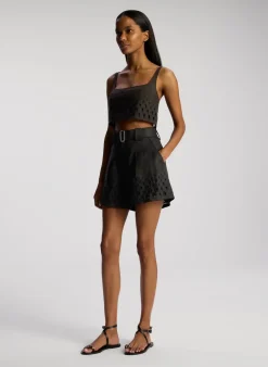 Fashion - Sky Top - Black Crop Tops