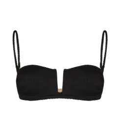 Fashion JENNA BIKINI TOP, BLACK RIB Bikini