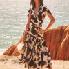 Outlet - Avanna Dress - Obsidian Brown Long Dresses | Dresses