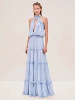 Fashion - Izbelle Dress - Sky Blue Long Dresses | Dresses