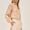 Hot - Maraville Top - Ivory/Orange Blouses