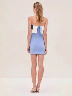 Hot - Nava Dress - Blue Brushstroke Mini Dresses | Dresses