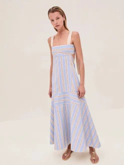 Sale - Talette Dress - Havana Stripes Midi | Midi Dresses
