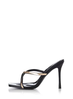 Fashion - Mira Heel - Black Leather Shoes