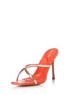 Sale - Mira Heel - Orange Leather Shoes