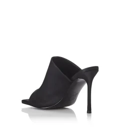 Hot - Misty Heel - Black Satin Shoes