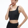 Hot - Breslin Corset Top - Black Pinstripe Crop Tops