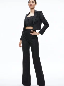 Hot - Breslin Corset Top - Black Pinstripe Crop Tops