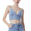 Hot - Carli Denim Bra Top - Rockstar Blue Crop Tops