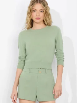 Discount - Carolann Shrunken Pullover - Sage Sweaters & Knits