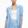 Online - Denny Linen Notch Collar Boyfriend Blazer - Chambray Blazers