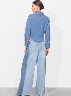 Fashion - Hannon Tie Front Blouse - Medium Indigo Chambray Blouses