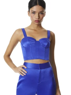 New - Jeanna Bustier Cropped Top - royalty Crop Tops