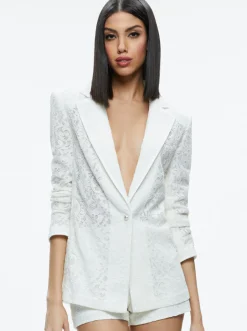 New - Judith Sheer Lace Blazer - Off White Blazers
