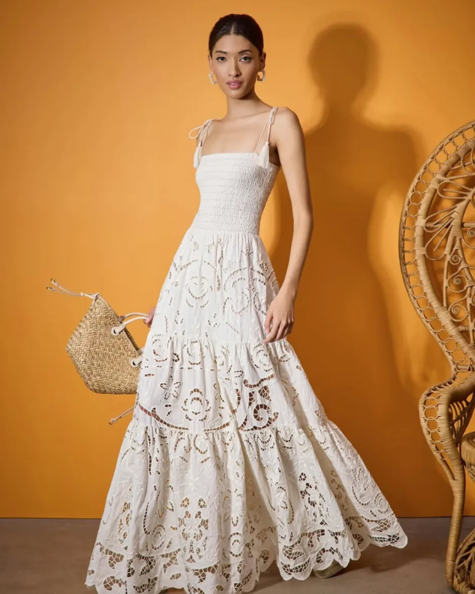 Sale - Marna Tiered Maxi Dress - Off White Long Dresses | Dresses