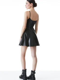 Outlet - Rome Vegan Leather Mini Dress - Black Dresses | Mini Dresses