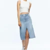 Hot - Rye Midi Denim Skirt - Lightning Blue Skirts | Long Skirts