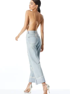 Online - Sheena Drapey Slip Tank - Pale Gold Crop Tops