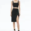 Hot - Siobhan Midi Skirt - Black Pinstripe Long Skirts