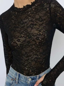 Online - Taeyn Lace Bodysuit - Black Bodysuits