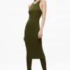 Discount - Wright Tie Back Dress - Olive Dresses | Midi