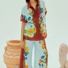 Discount - Dahlia Floral Linen Pant Pants