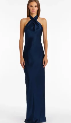 Fashion - Jade Silk Maxi - Navy Dresses | Long Dresses