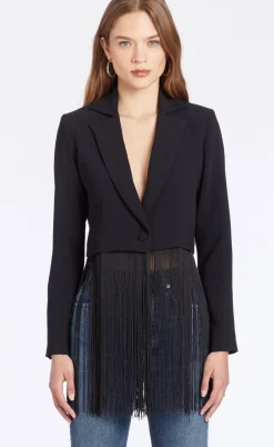 Outlet - Jonas Blazer w/ Fringe - Black Blazers