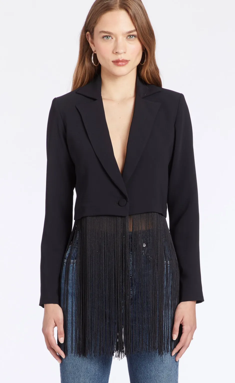 Outlet - Jonas Blazer w/ Fringe - Black Blazers