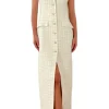 Outlet - Keanu Dress - White/Gold Midi | Midi Dresses