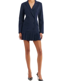 Clearance - Leighton Blazer Dress - Navy Dresses | Midi