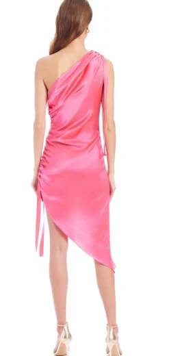 Fashion - Maryclare Dress - Fluro Pink Dresses | Midi