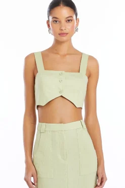 Discount - Royston Crop Top - Aloe Crop Tops